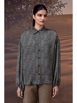 Genes Lecoanet Hemant - Black Viscose Satin Relaxed Shirt