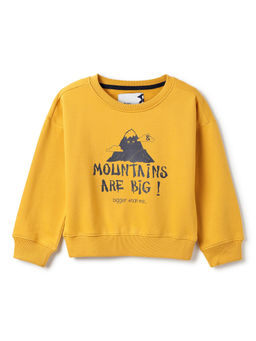 Tales & Stories - Boys Yellow Printed Cotton Sweatshirt