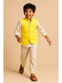 Tales & Stories - Boys Yellow Lycra Waist Coat