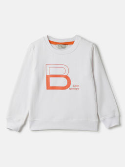 Tales & Stories - Boys White Printed Cotton Sweatshirt