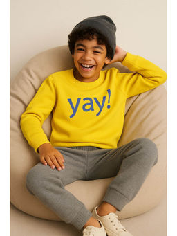 Tales & Stories - Boys Yellow Printed Cotton Sweatshirt