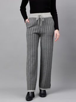 Xpose - Women Grey Printed High Rise Trouser