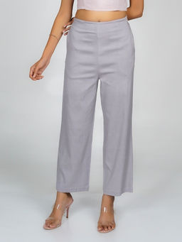Zink London - Womens Grey Solid Trouser