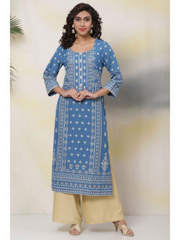 Biba - Blue Straight Kurta