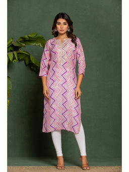 Autumnlane - Palki Blush Printed Embroidered Kurta