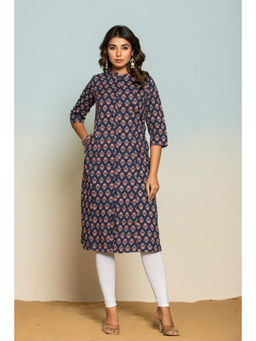 Autumnlane - Uma Azure Printed Cotton Kurta