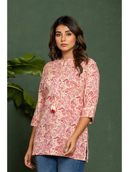 Autumnlane - Uma Blush Printed Cotton Short Tunic