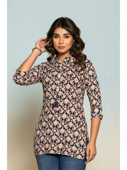 Autumnlane - Uma Jet Floral Printed Cotton Short Tunic