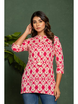 Autumnlane - Uma Salmon Printed Cotton Short Tunic