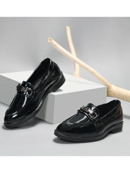 KATS - Boys Slip On Party Wear Loafers - Black