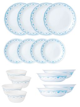 Corelle - Livingware 16 Pc Nuclear Family Set Katori - Morning Blue