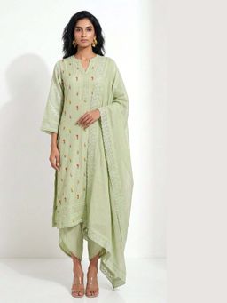 Basanti Kapde aur Koffee - The Enchanted Sage Kurta Set With Dhoti and Dupatta