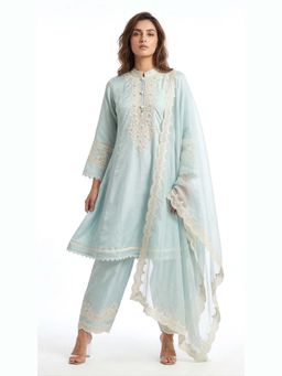Basanti Kapde aur Koffee - The Crystal Waters Kurta Set with Palazzo and Dupatta
