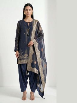 Basanti Kapde aur Koffee - The Night Garden Kurta Set With Dhoti and Dupatta