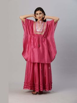 Tanu Malhotra - Women Solid Pink Top and Skirt