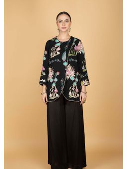 Tanu Malhotra - Women Floral Black Top and Palazzo