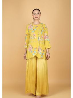 Tanu Malhotra - Women Floral Yellow Top and Pant
