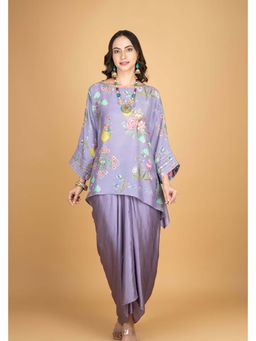 Tanu Malhotra - Women Printed Purple Top and Skirt