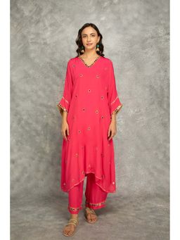Tanu Malhotra - Women Embroidered Blue Kurta and Pant