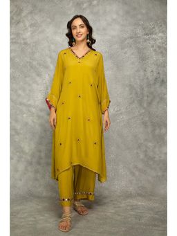 Tanu Malhotra - Women Embroidered Blue Kurta and Pant