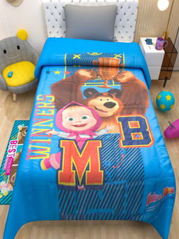 Athom Living - Masha The Bear Theme Bed Collections Kids Comforter (Queen)