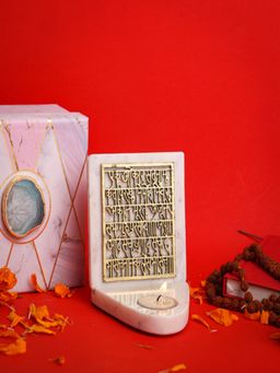 Homearte - Marble Ik Onkar Tealight Holder
