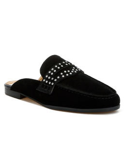 Rag & Co - Black Stud Embellished Penny Strap Mules
