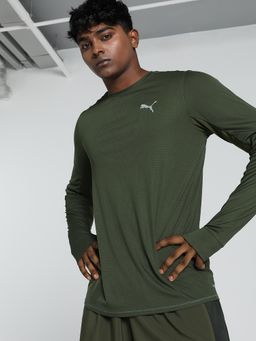 Puma - Run Favorite Ls Men Green T-Shirt