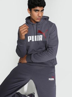 Puma - Essentials+ 2 Col Big Logo Men Grey Hoodie