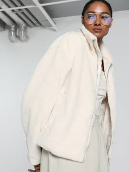 Puma - Soft Fleece Women White Jacket