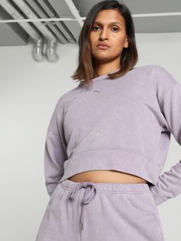 Puma - Dare To Relaxed Washed Crew Women Purple Sweatshirt