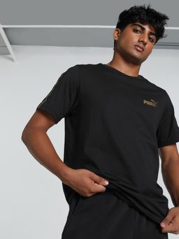 Puma - Essentials Tape Minimal Gold Men Black T-Shirt