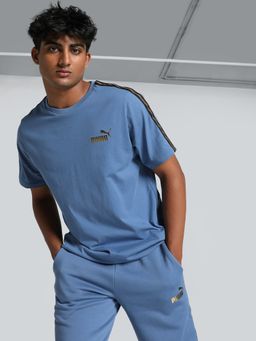Puma - Essentials Tape Minimal Gold Men Blue T-Shirt