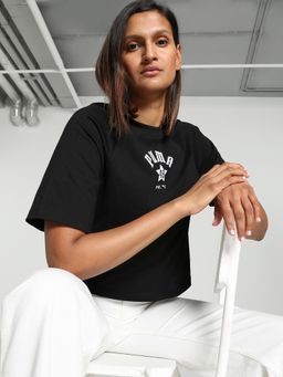 Puma - Classics Play Paris Relaxed Women Black T-Shirt