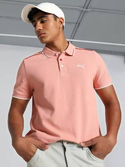Puma - Contrast Tipping Men Pink Polo T-Shirt