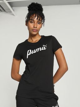 Puma - Essentials+ Script Women Black T-Shirt
