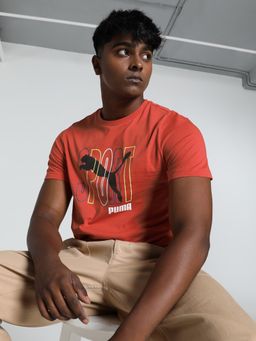 Puma - Ms Sport Graphic Iv Men Orange T-Shirt