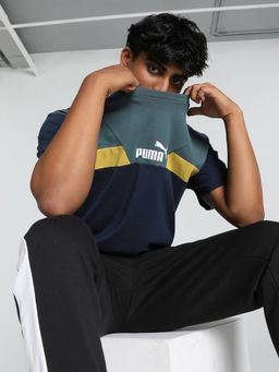 Puma - Power Colorblock Men Navy Blue T-Shirt