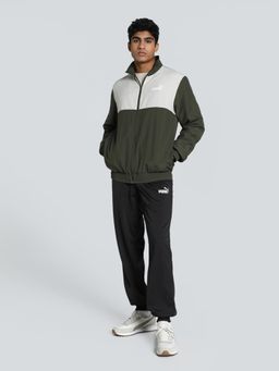 Puma - Woven Colorblock Men Green Track Suits (Set of 2)