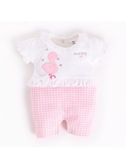 BABY GO - Pink Baby Girl Cotton Half Sleeve Romper