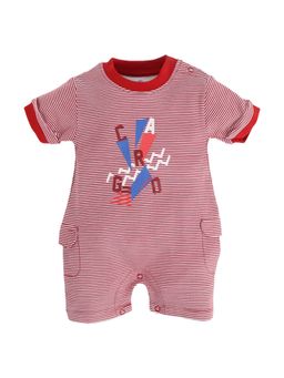 BABY GO - Red Baby Boy Cotton Half Sleeve Romper