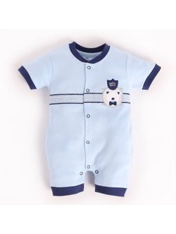 BABY GO - Navy Baby Boy Cotton Half Sleeve Romper