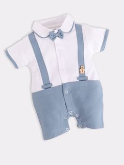 BABY GO - Skyblue Baby Boy Cotton Half Sleeve Romper