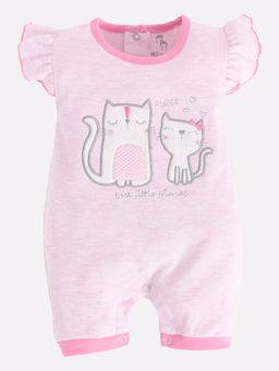 BABY GO - Pink Baby Girl Cotton Cap Sleeve Romper