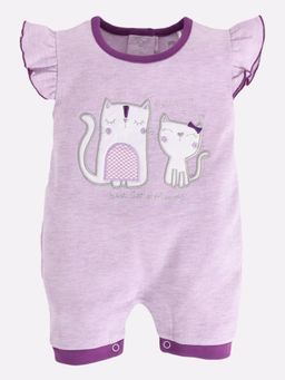 BABY GO - Purple Baby Girl Cotton Cap Sleeve Romper