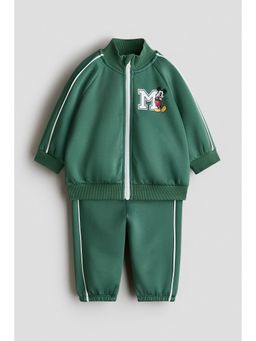 H&M - Boys Green Printed Tracksuit