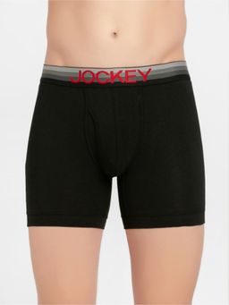 Jockey - ZN03 Men Super Combed Cotton Elastane Solid Boxer Brief - Black