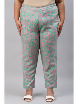 W - Purple Floral Straight Pant
