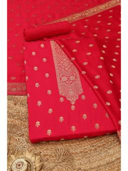 Soch - Pink Silk Blend Woven Unstitched Top & Bottom with Dupatta