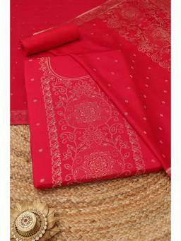 Soch - Pink Silk Blend Woven Unstitched Top & Bottom with Dupatta